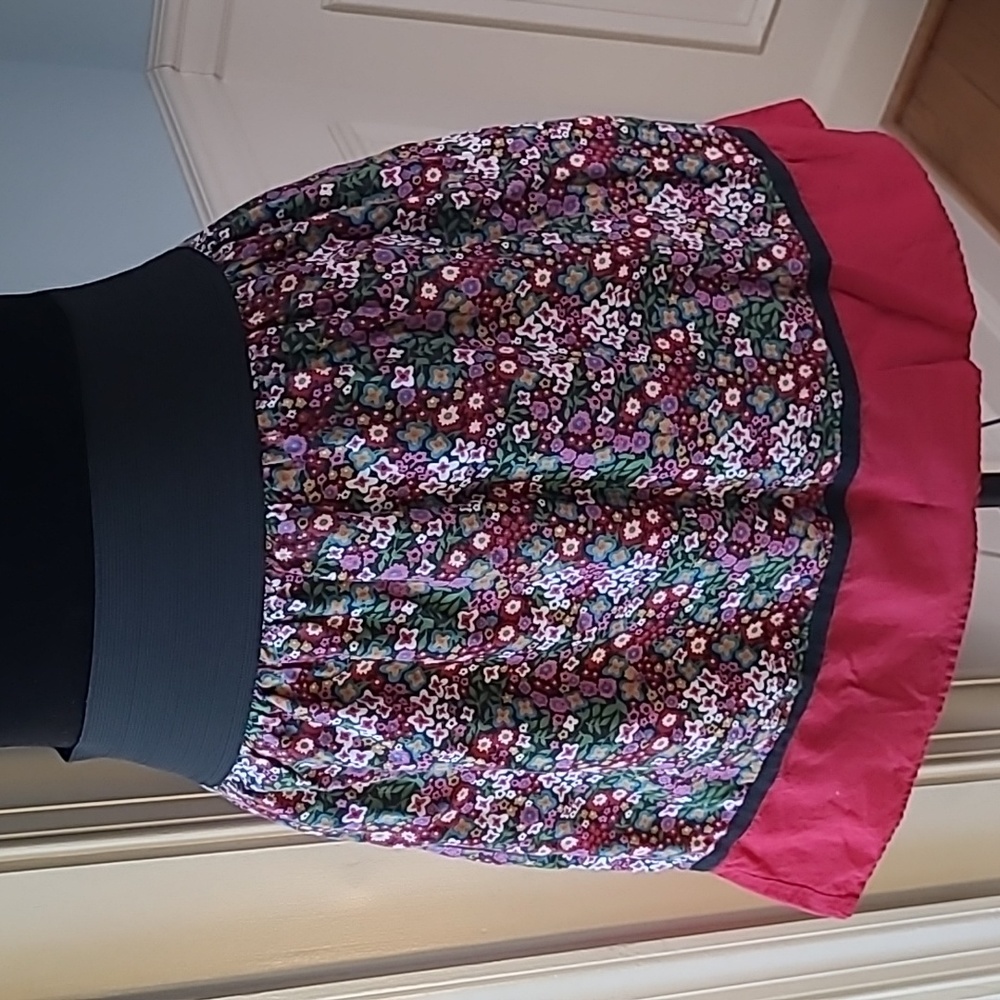Fire Los Angeles Floral Skirt Wide Back Elastic Waistband Pockets Small